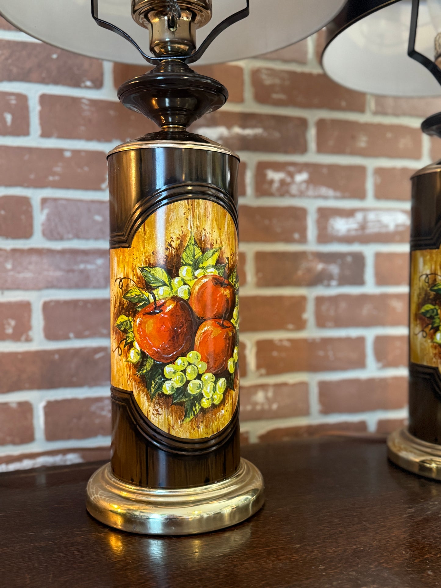 Vintage 70s Brown Metal Lamps