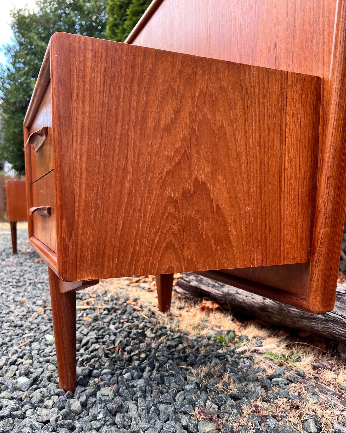 The Hakon Teak Headboard & Nightstands
