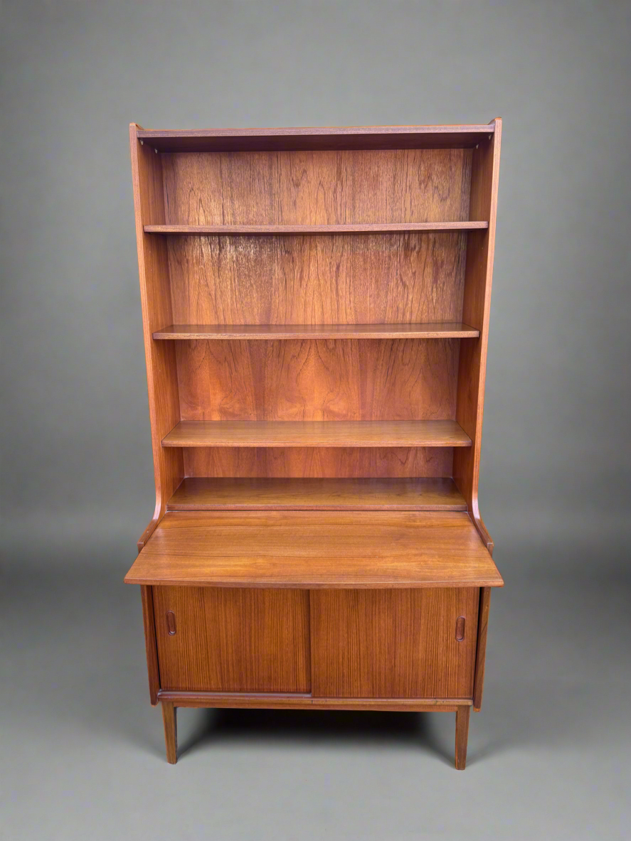 Vintage Danish Teak Cabinet Desk & Bookshelf