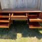 Vintage Walnut Wood Large Executive Office Desk