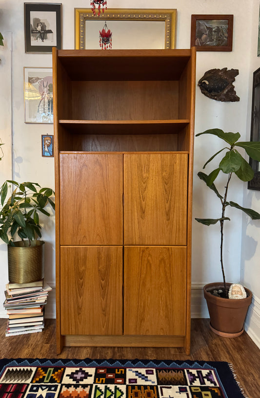 Vintage Danish Teak 4 Door Cabinet & Bookshelf
