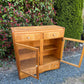 Vintage Wood Glass Door Cabinet