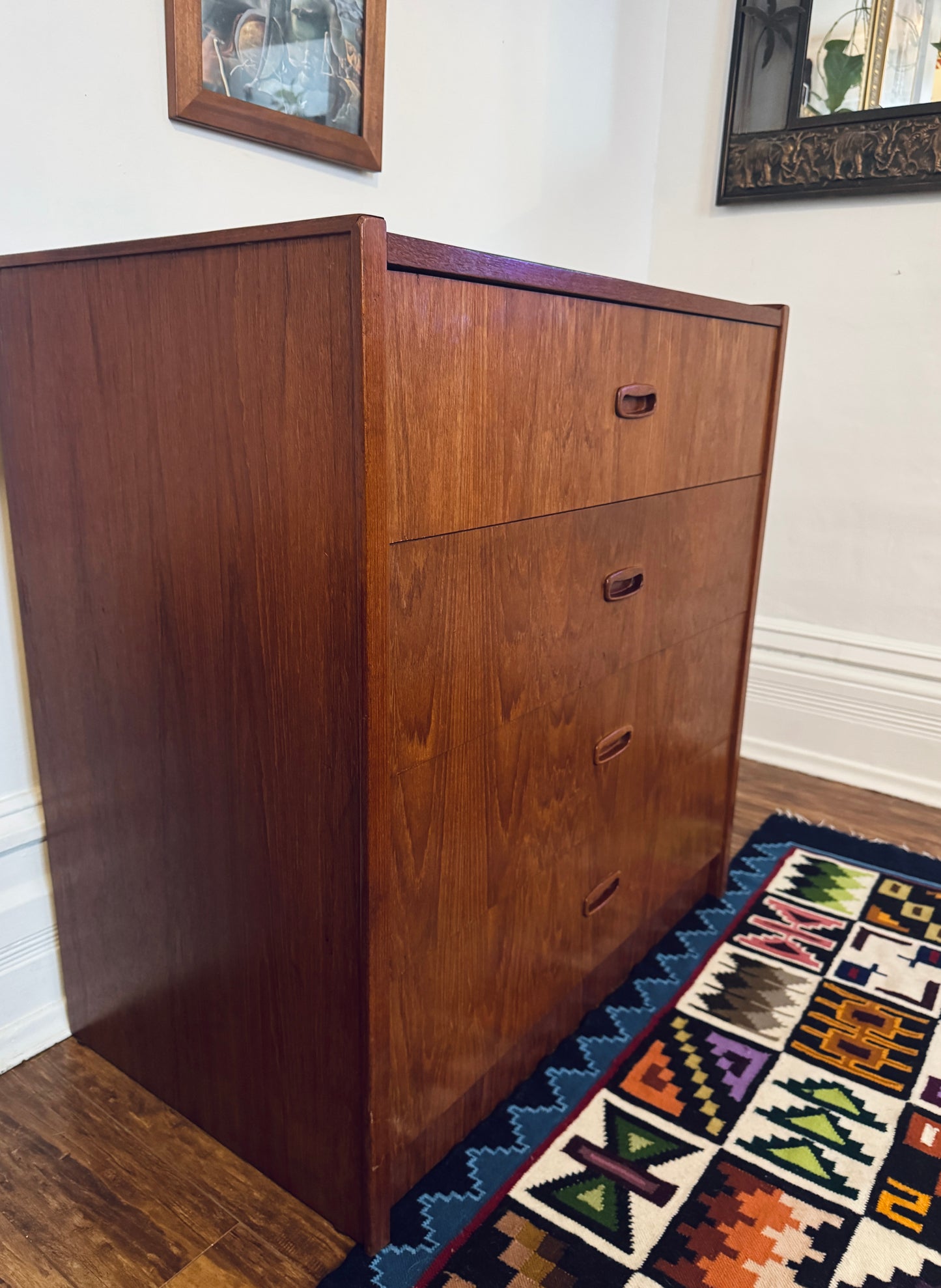 Vintage Teak 4 Drawer Dresser