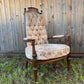 Vintage Floral Tufted Highback Armchair