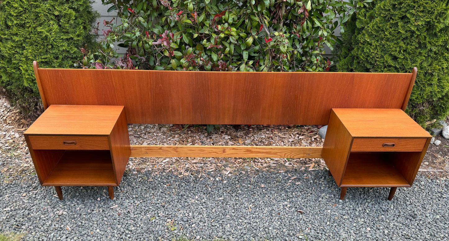 Punch Designs Teak Headboard & Nighstands