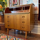 Vintage Swedish Teak Roll Top Desk