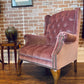 Vintage Pink Velvet Armchair
