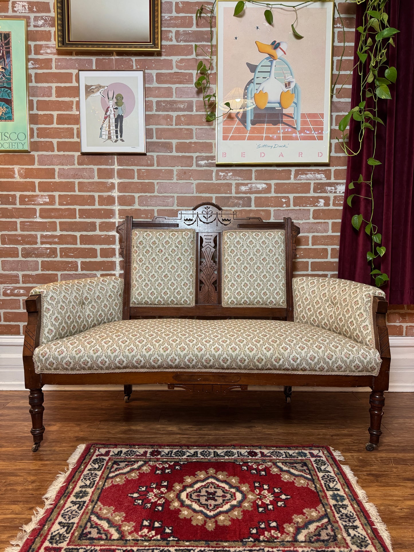 Antique Eastlake Settee Loveseat