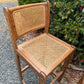 Vintage Solid Oak & Cane Bar Stools