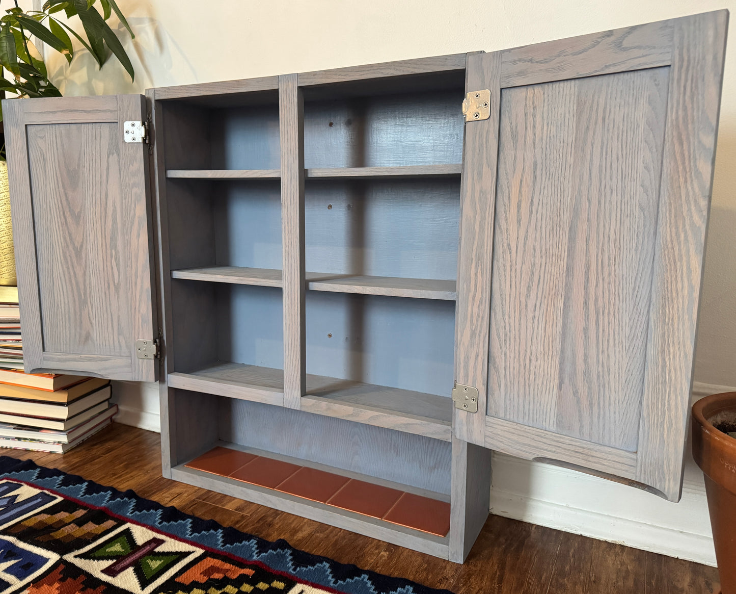 Vintage Blue Solid Wood Cabinet