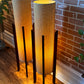 MCM Style Woven & Wood Floor Lamps
