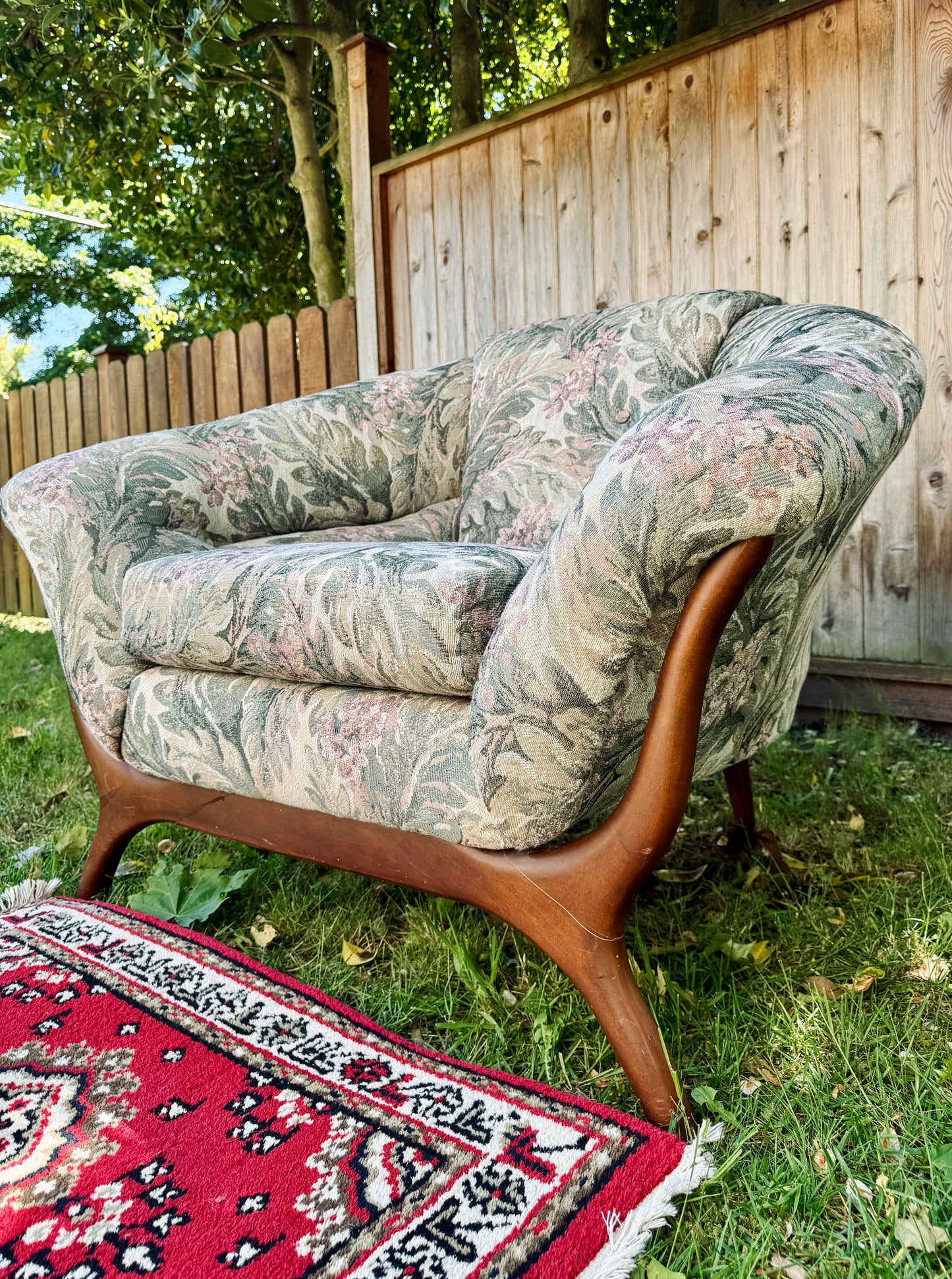 Vintage MCM Walnut Sofa Set
