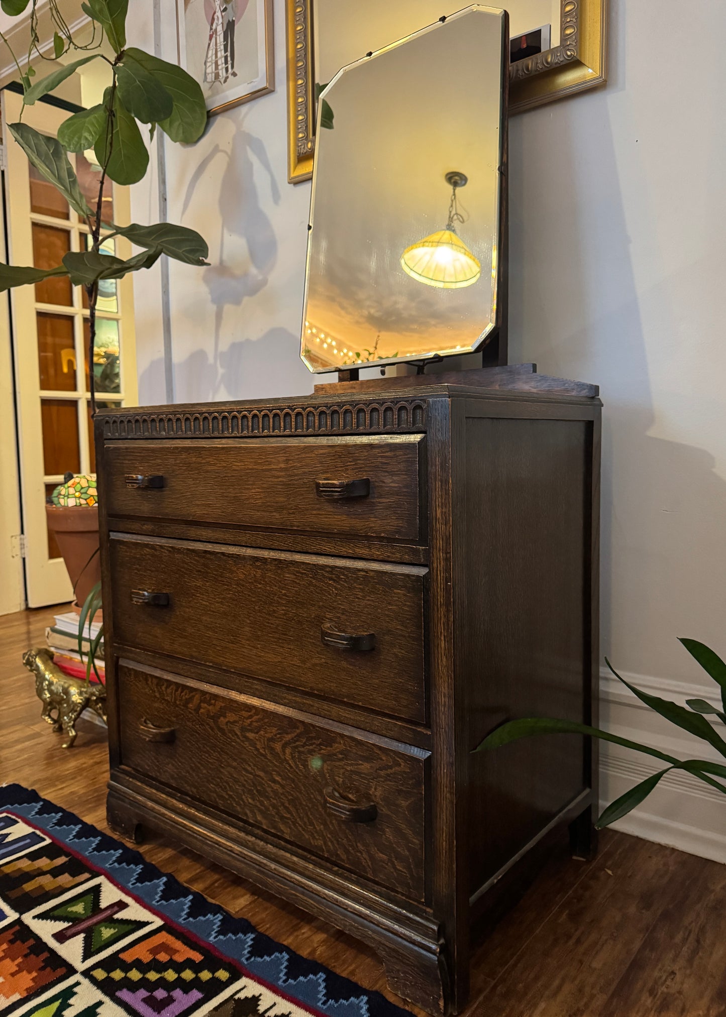 Vintage Arts & Crafts Solid Oak Dresser