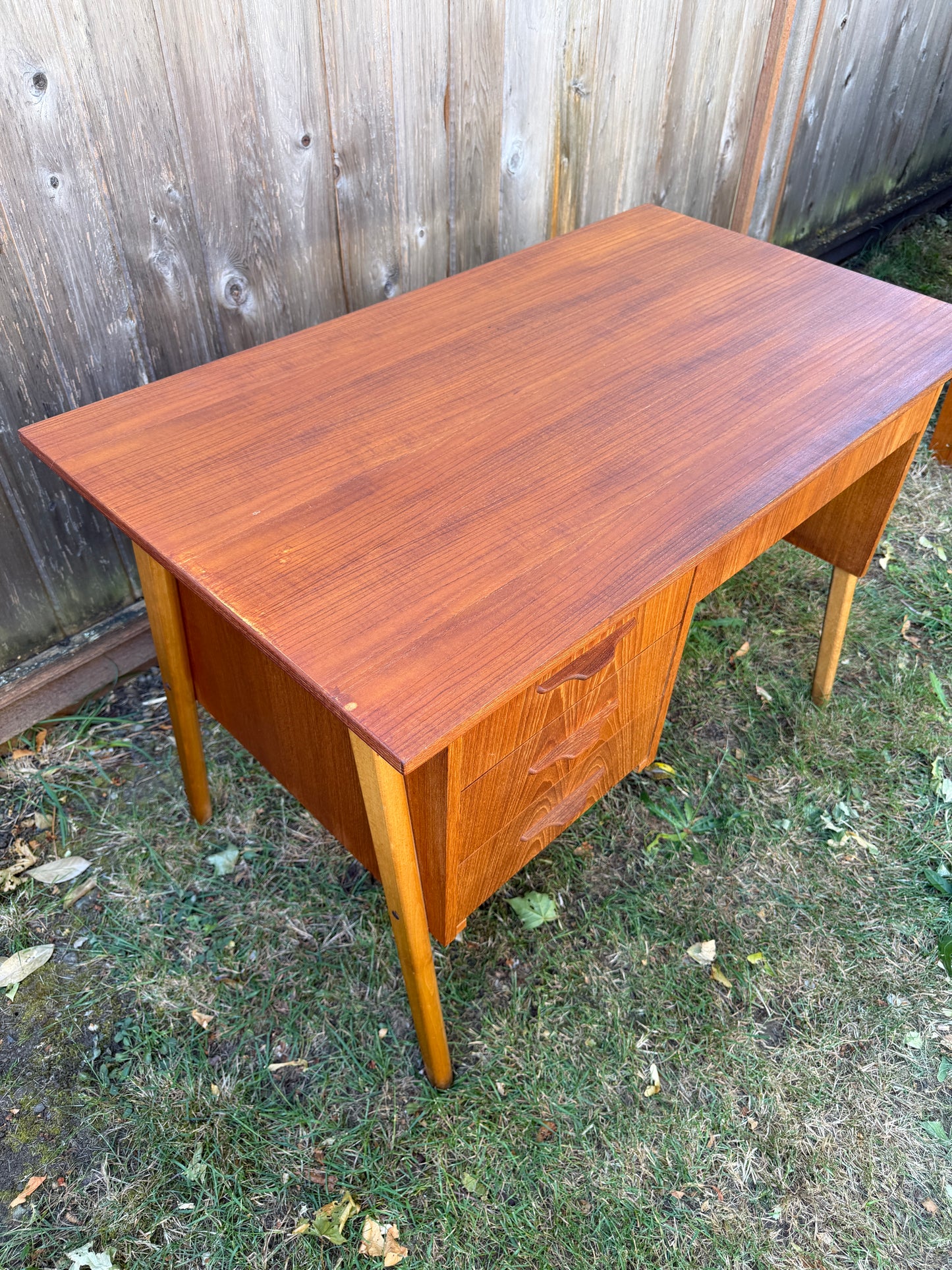 Vintage 4 Drawer Teak Desk