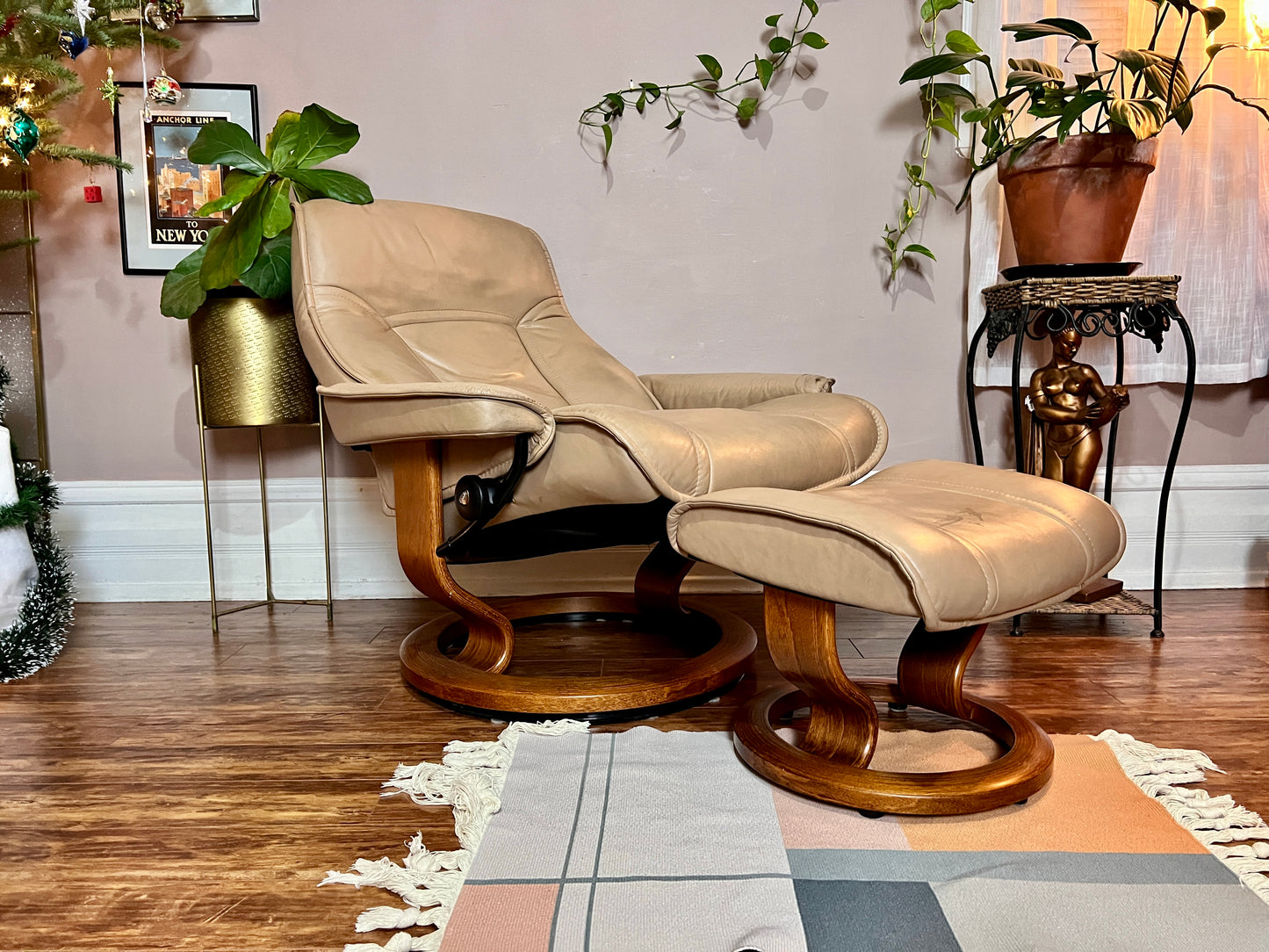 The Ekorness Stressless Recliner Chair & Ottoman