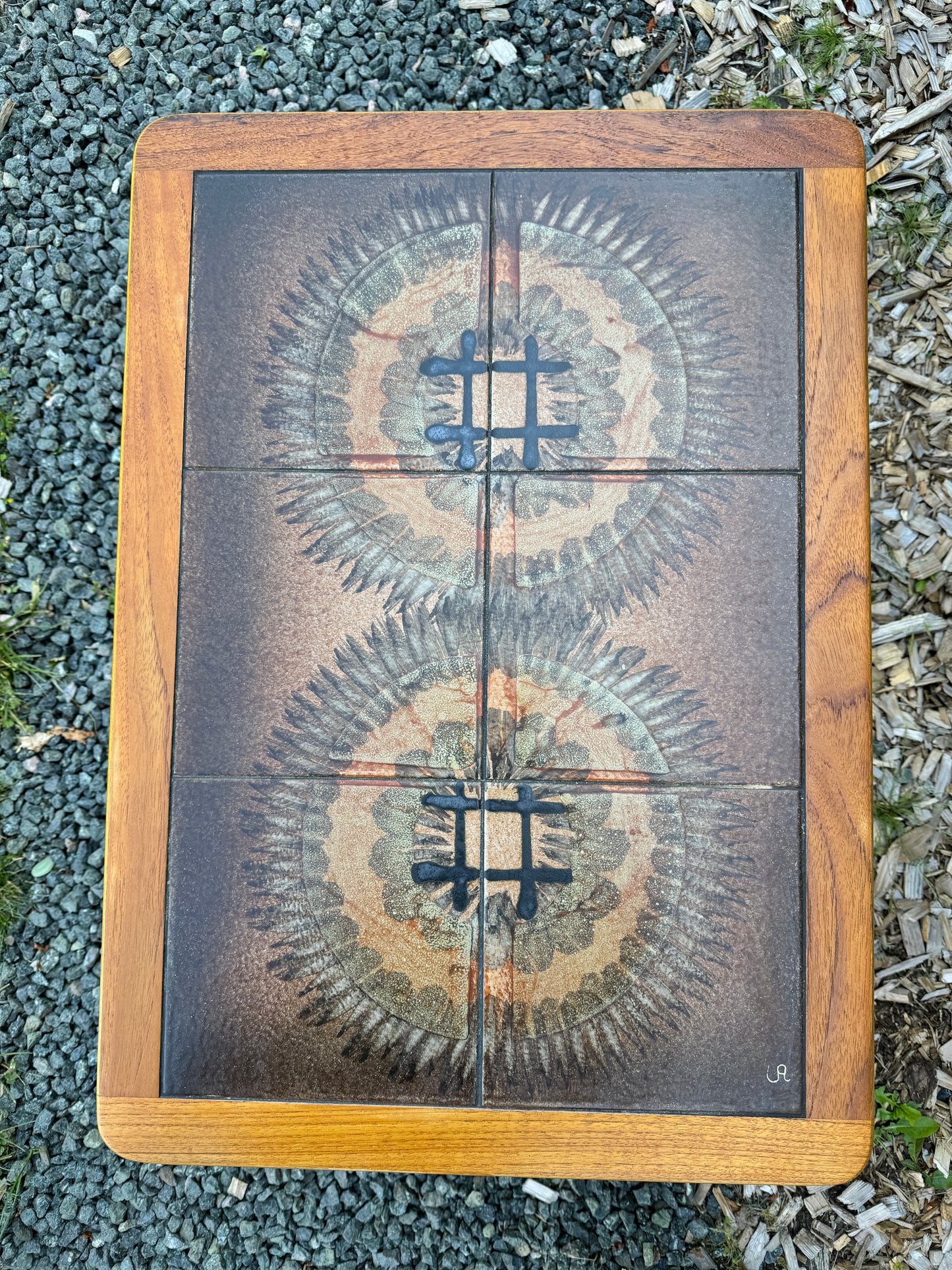Johannes Anderson Small Signed Teak Tile Coffee Table