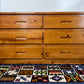 Vintage Solid Pine 6 Drawer Credenza