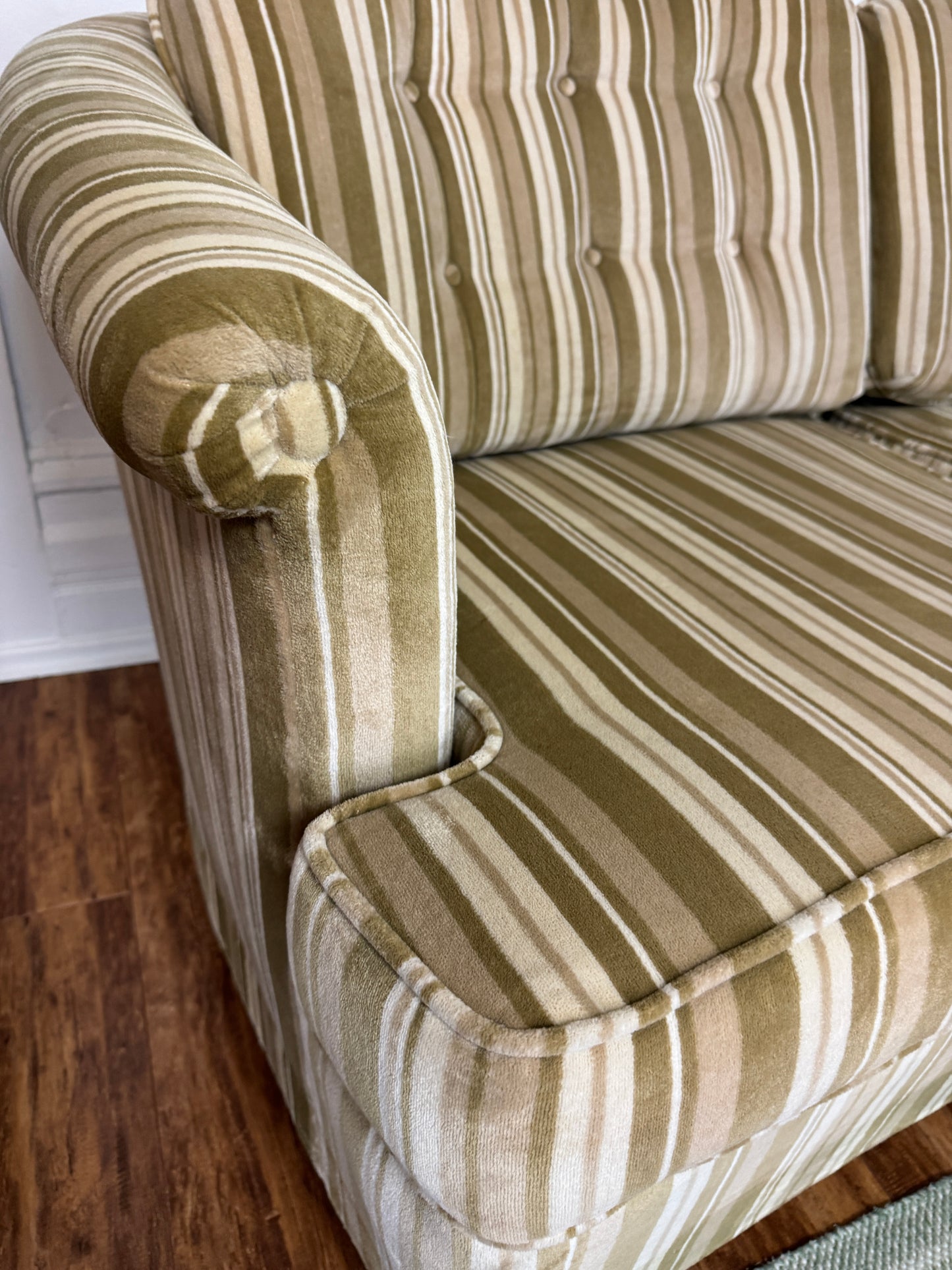 Vintage 60s Striped Loveseat Sofa