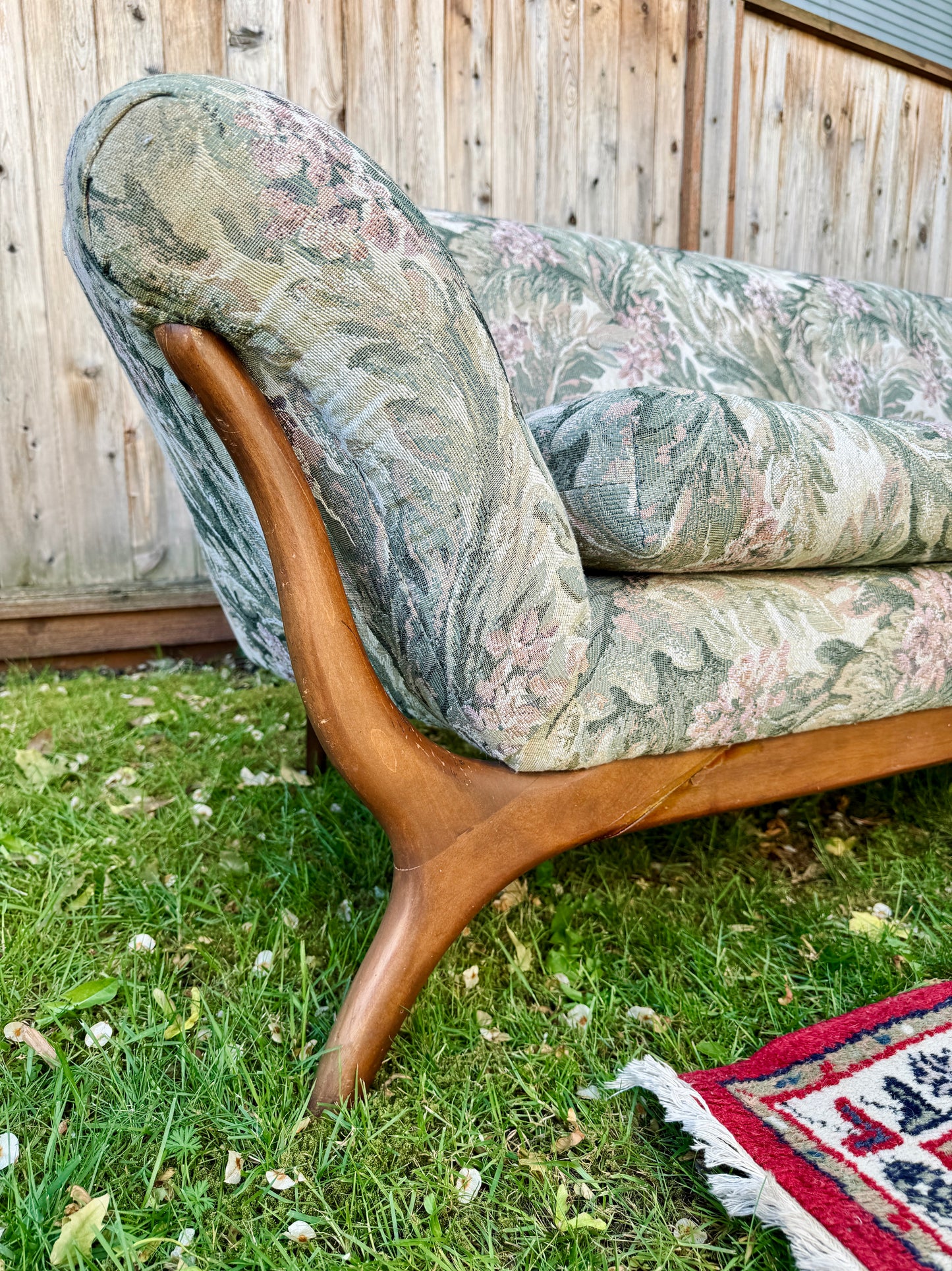 Vintage MCM Walnut Sofa Set