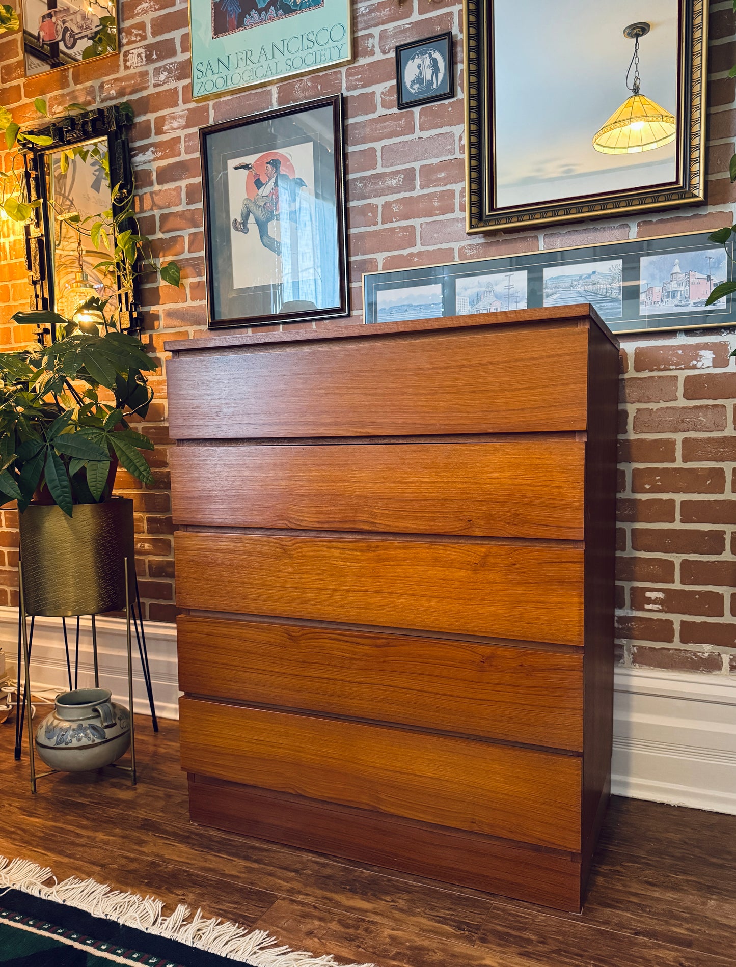 Teak Tallboy Dresser