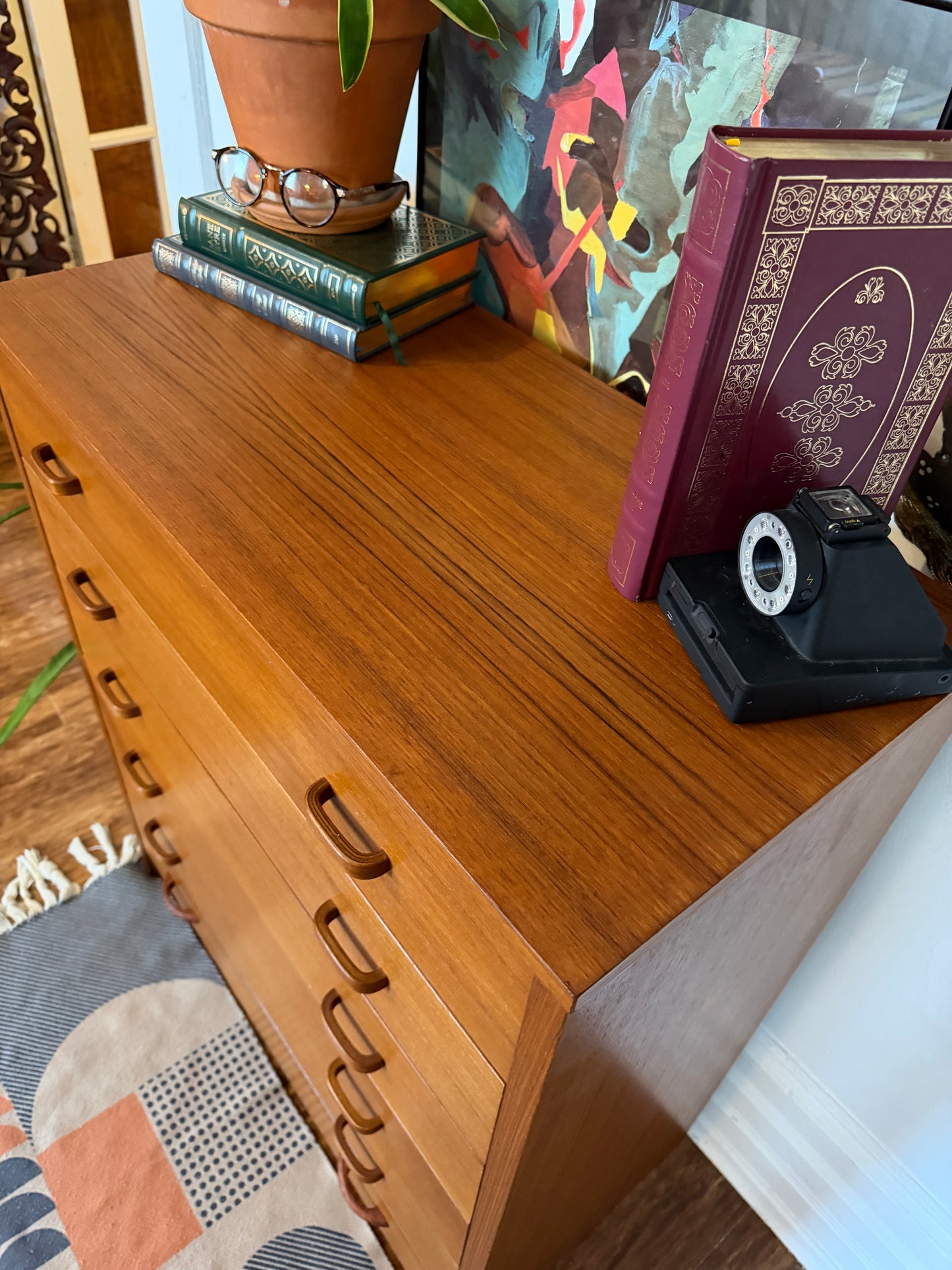Vintage Teak 6 Drawer Dresser