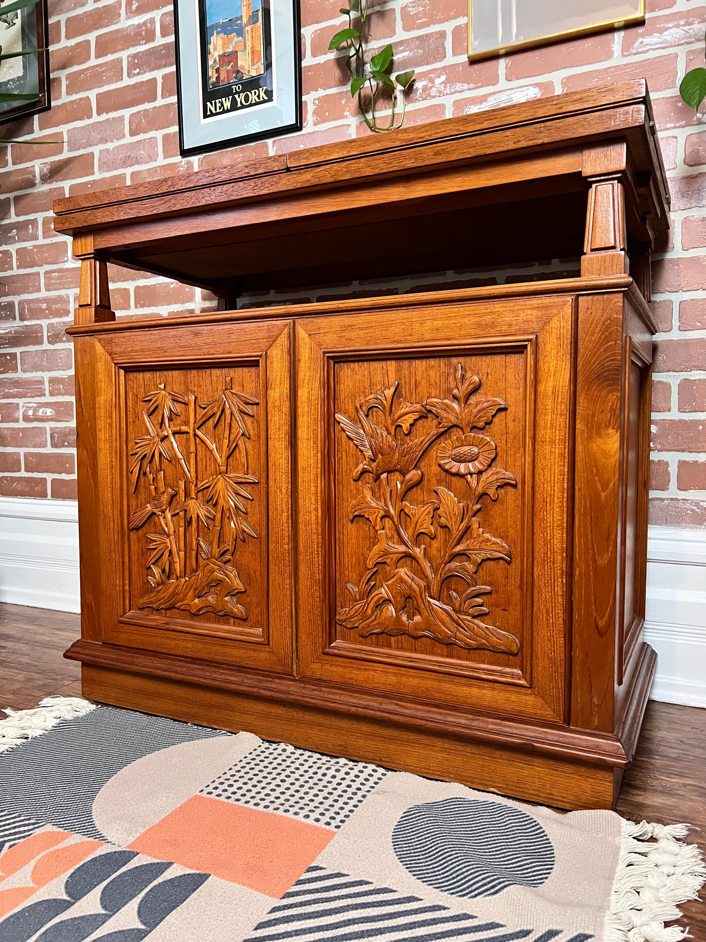 The Mai Tai Teak Bar Cabinet