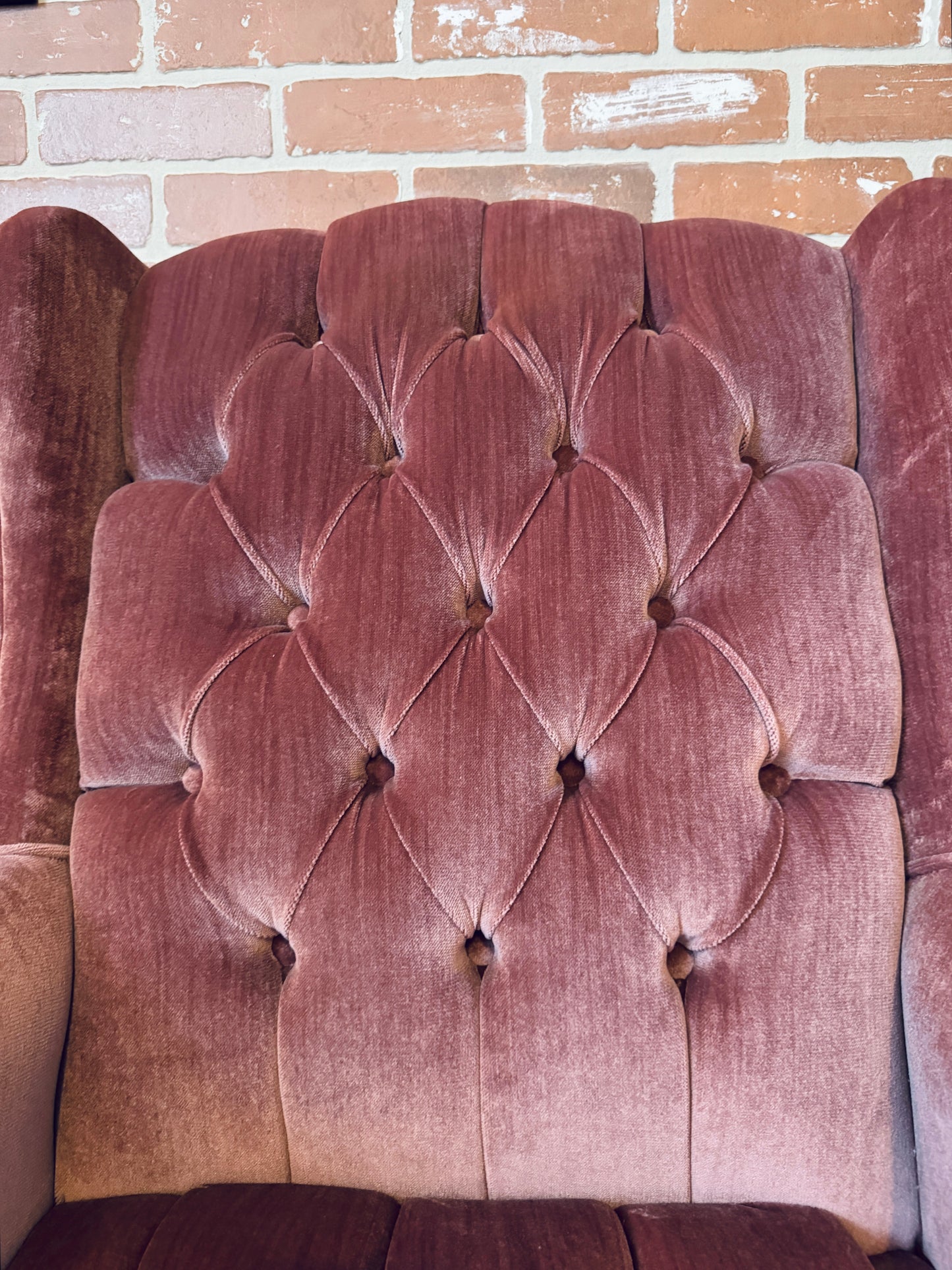 Vintage Pink Velvet Armchair