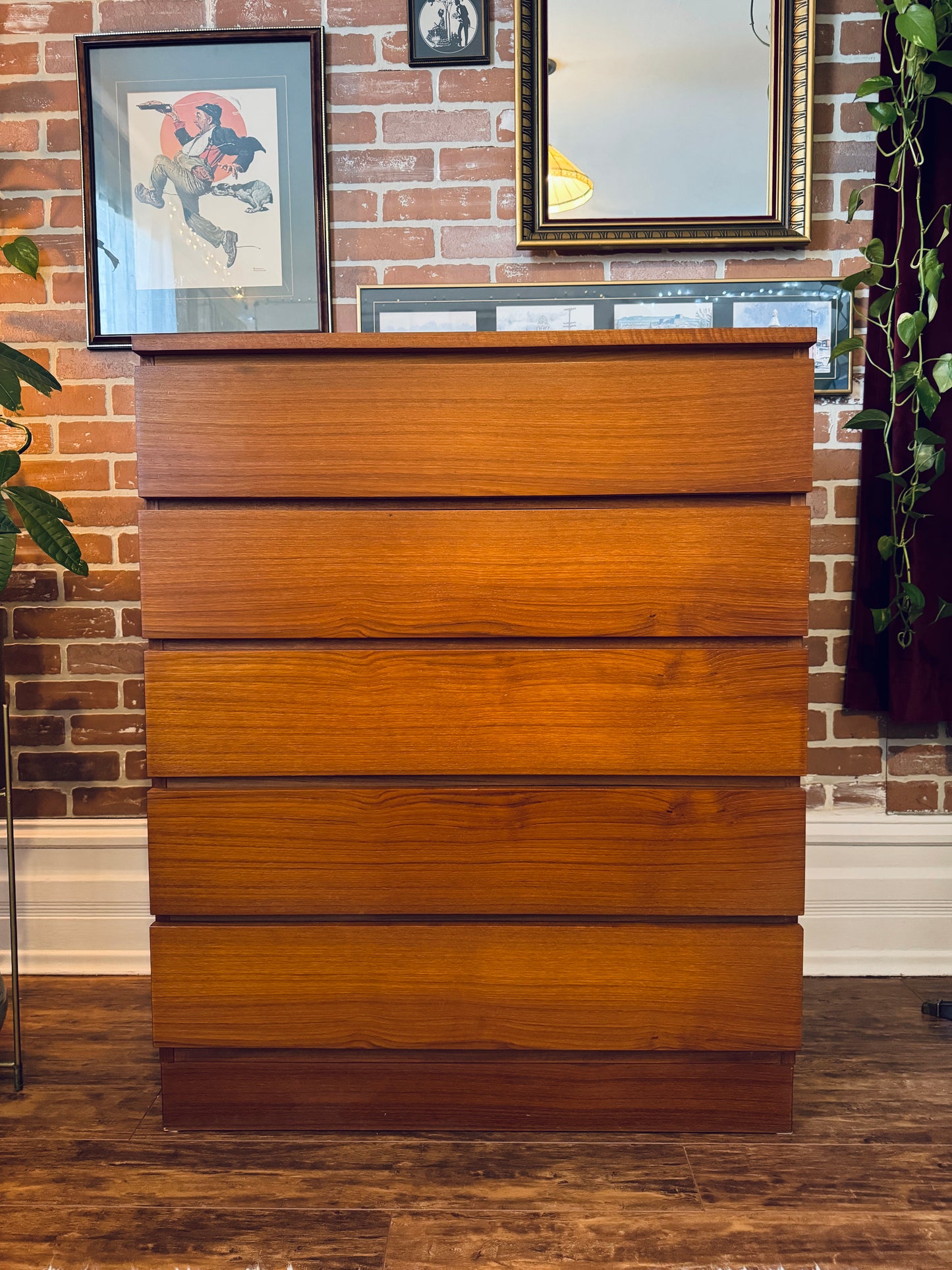 Teak Tallboy Dresser