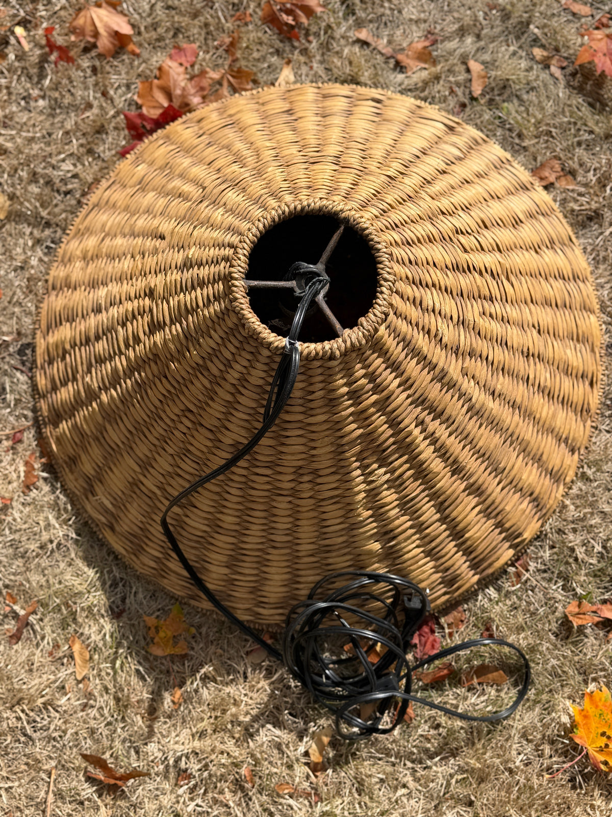Vintage Wicker Chandelier Hanging Light Shade