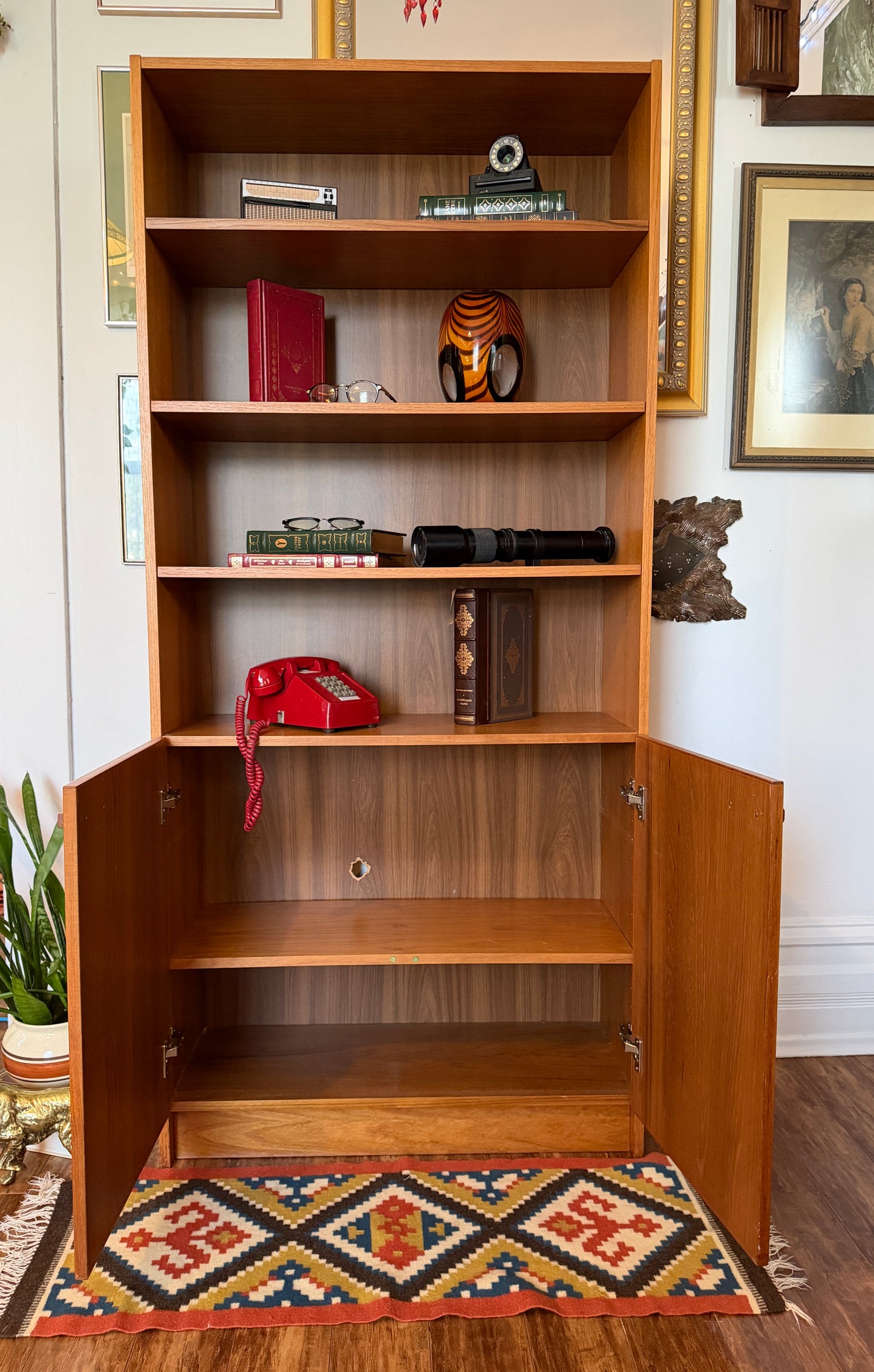 Vintage Danish Teak Bookshelf & Cabinet