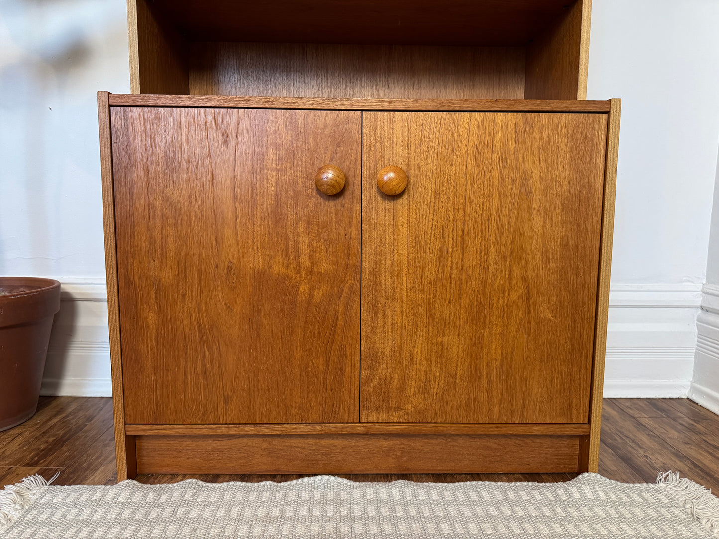 Vintage Teak 2 Cabinet Bookshelf