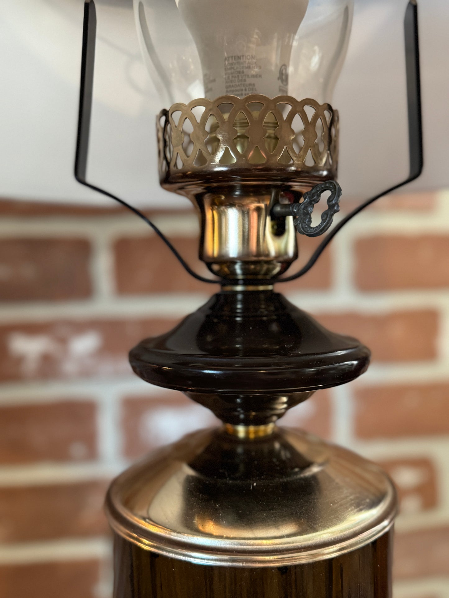 Vintage 70s Brown Metal Lamps