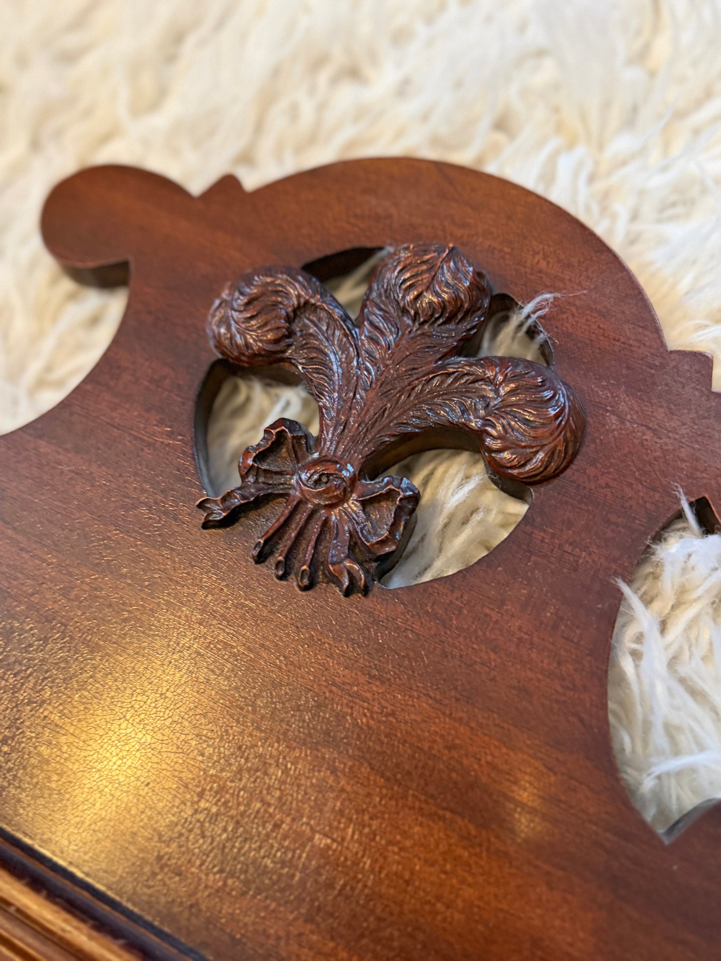 Vintage Solid Walnut Wood Mirror