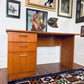 Vintage MCM Oak 3 Drawer Desk