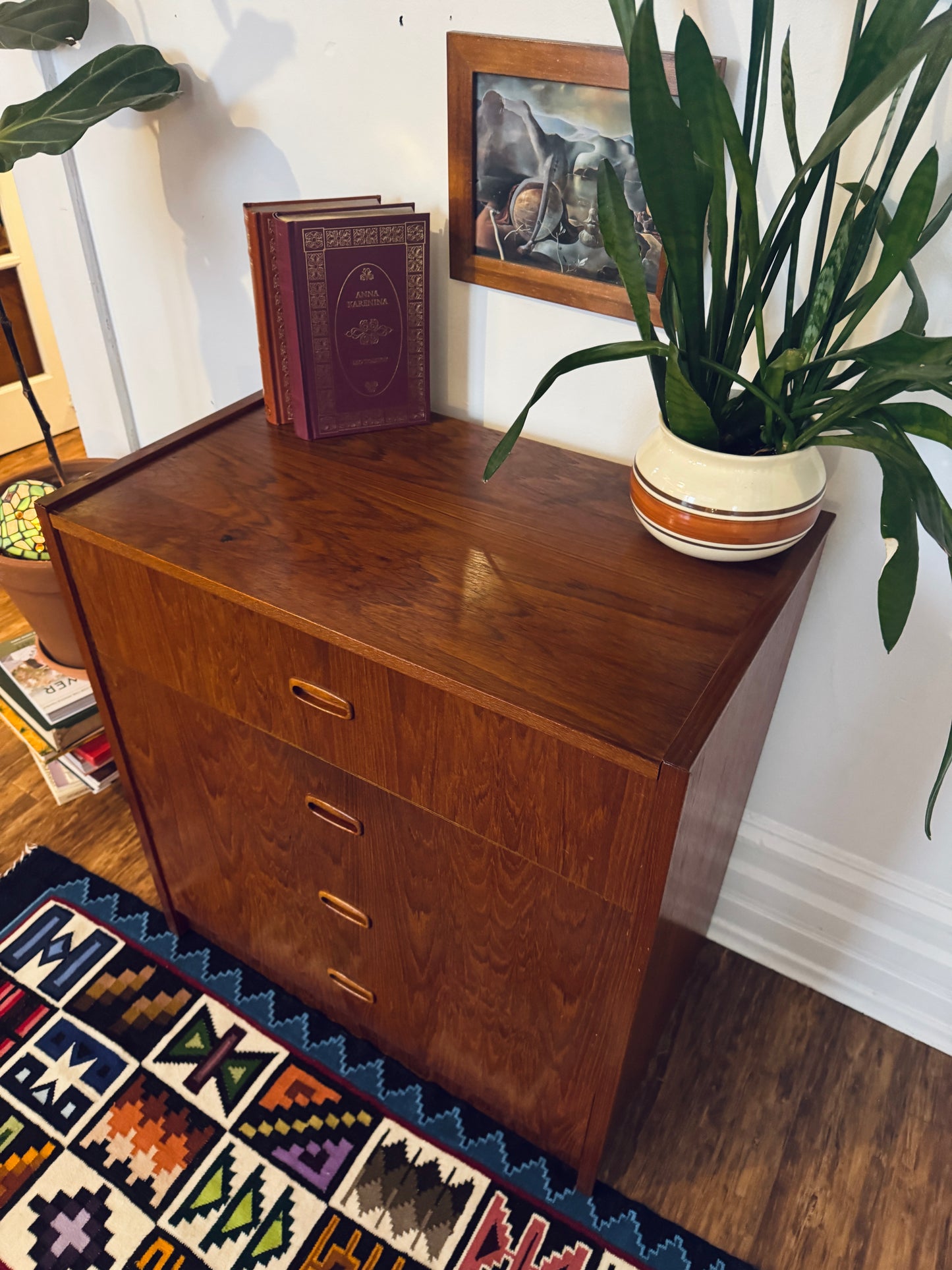 Vintage Teak 4 Drawer Dresser