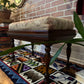Vintage Dark Solid Oak Ottoman