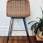 Wicker & Metal Kitchen Counter Stools