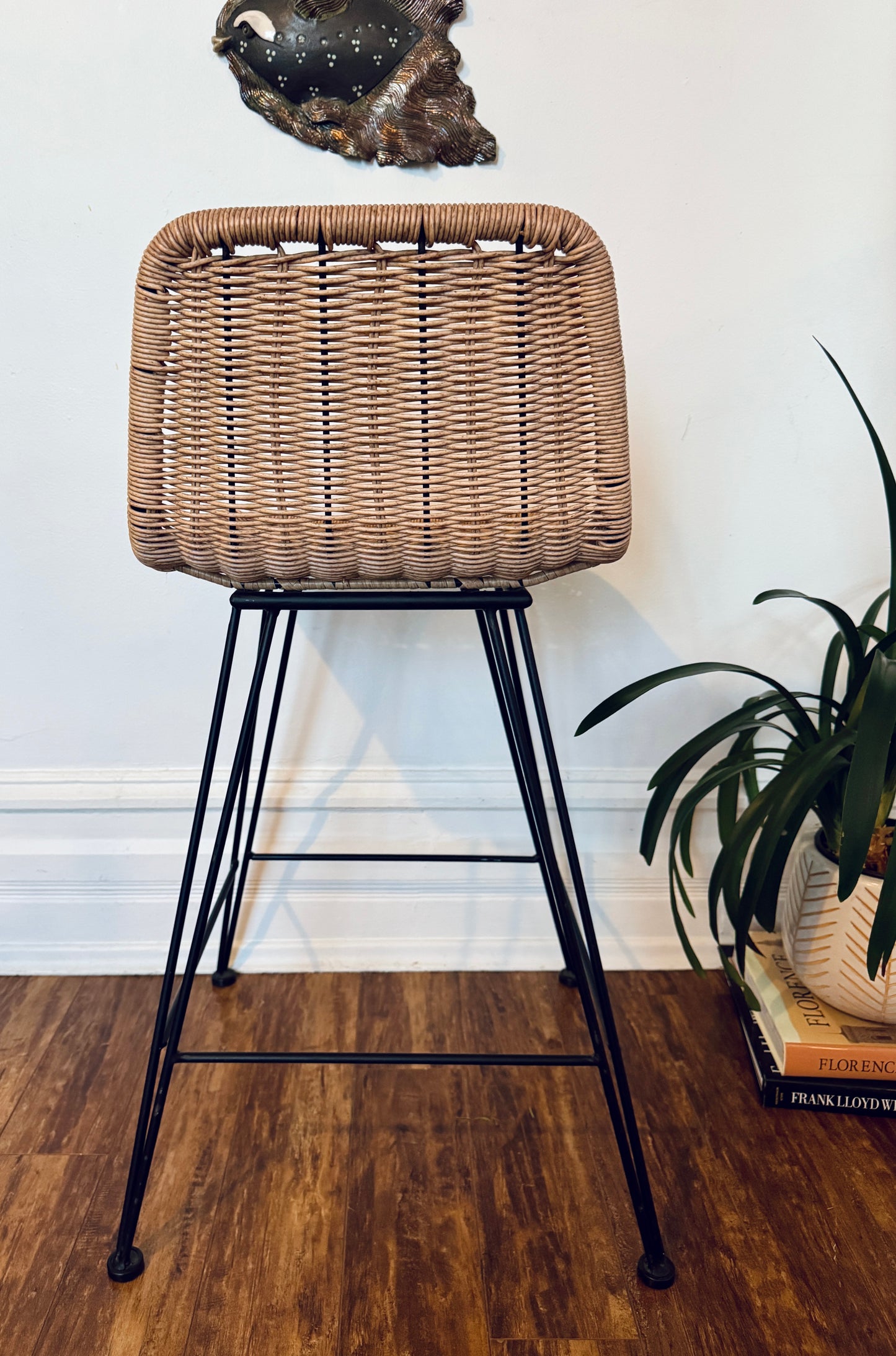 Wicker & Metal Kitchen Counter Stools
