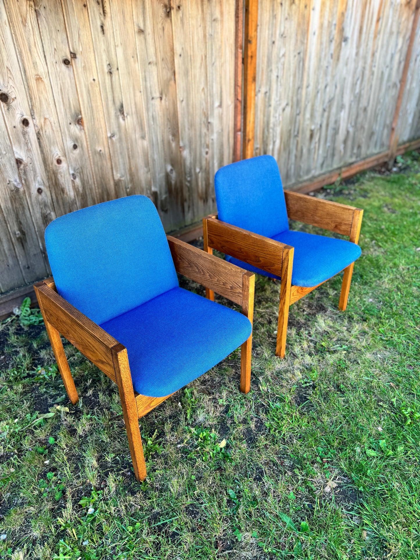 Vintage 60s Oak Armchairs