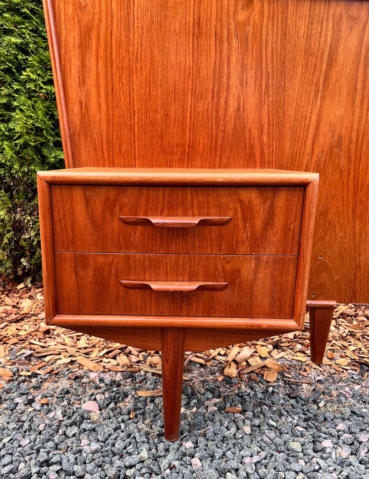 The Hakon Teak Headboard & Nightstands