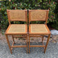 Vintage Solid Oak & Cane Bar Stools