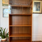Vintage Danish Teak Bookshelf W/ Glass Doors