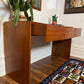 Danish Teak Writing Desk / Console Table – Mid Century Modern, Finished All Sides