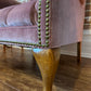 Vintage Pink Velvet Armchair