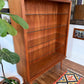 Vintage Teak Bookshelf W/ Glass Shelves