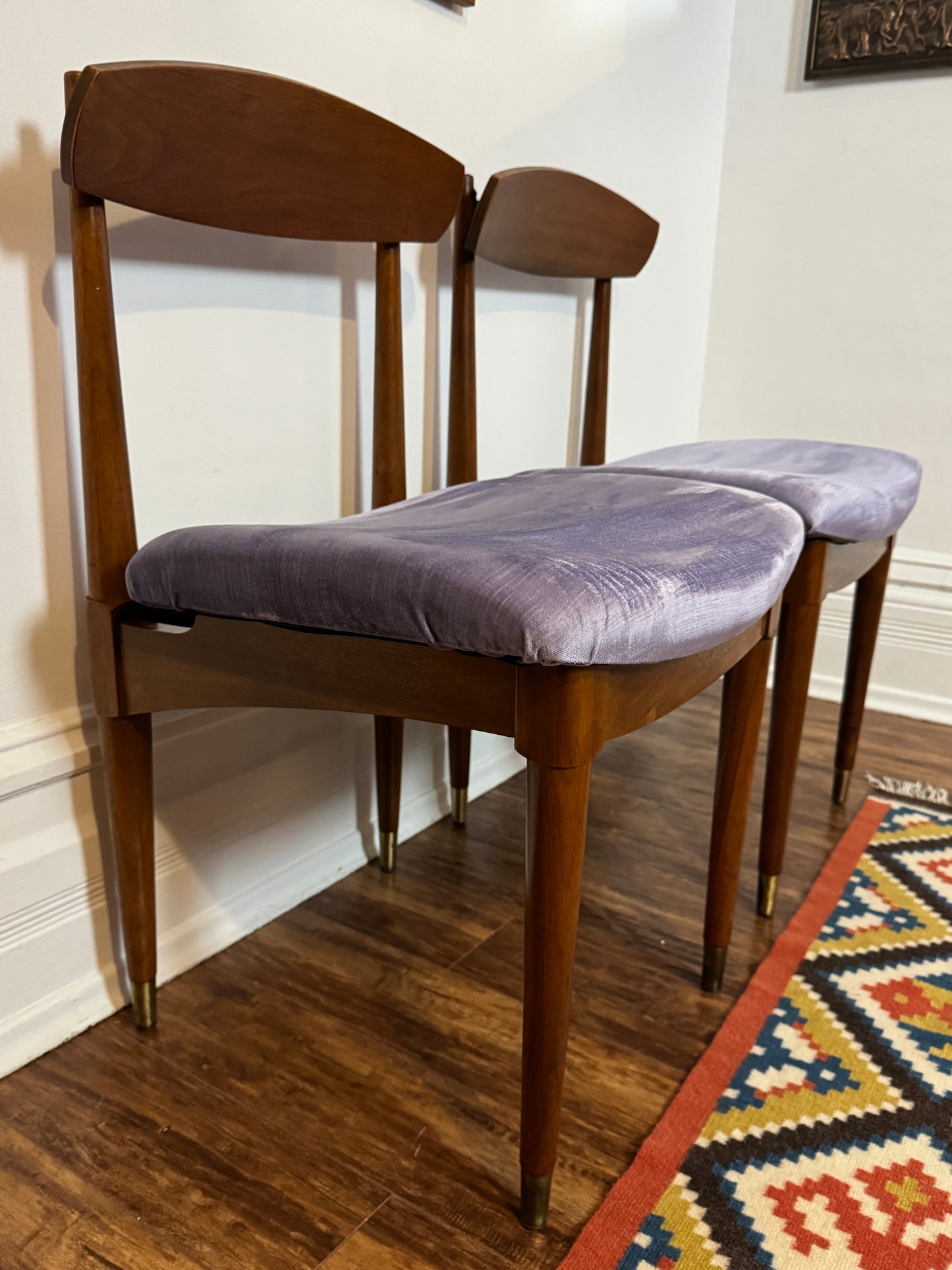 Pair of Vintage Solid Walnut Dining Chairs with Articulating Backrests | Mid-Century Modern