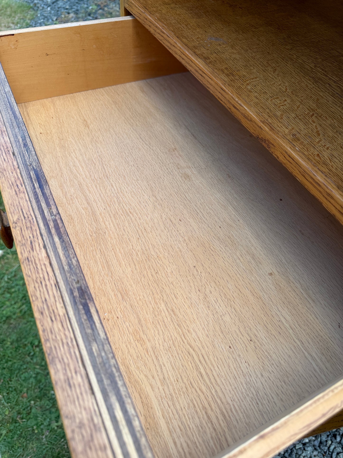 Vintage Oak Bookshelf W/ Drawers