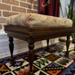 Vintage Dark Solid Oak Ottoman
