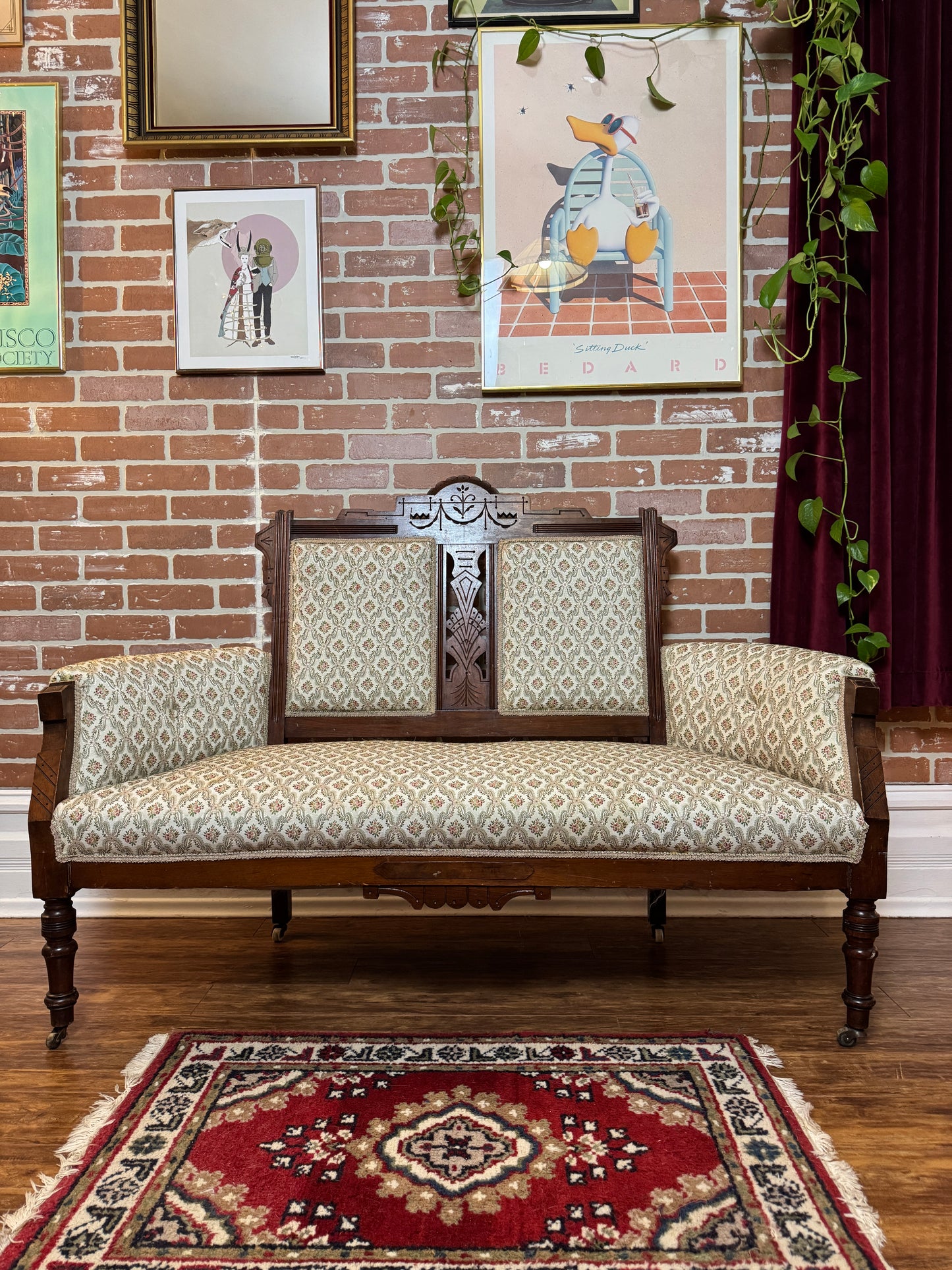 Antique Eastlake Settee Loveseat