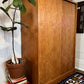 Vintage Danish Teak Wardrobe w/ Sliding Doors — Shelving + Hanging Rail